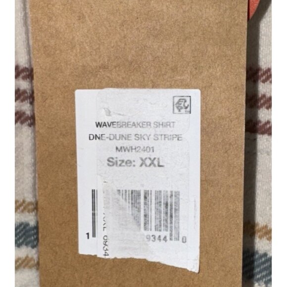 NWT FAHERTY Wavebreaker Shirt Dune Sky Stripe Organic Cotton Size XXL MSRP $198 - Picture 8 of 12